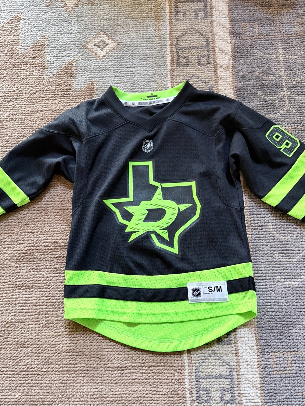 NHL Dallas Stars Seguin Kids Black & Neon Green Jersey